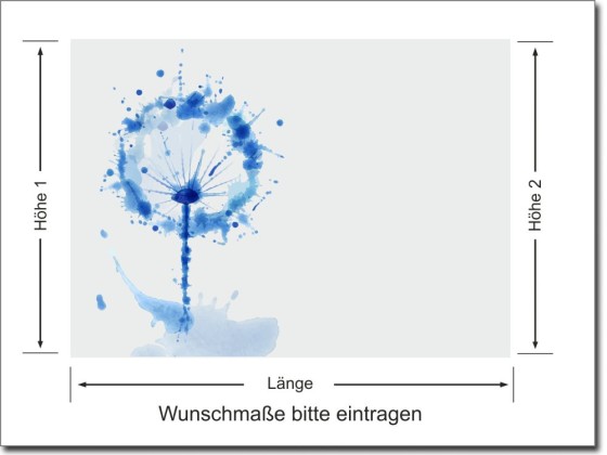 Preview: Sichtschutz Milchglasfolie Pusteblume - Ansicht Erklärung Wunschmaße bei vollem Sichtschutz