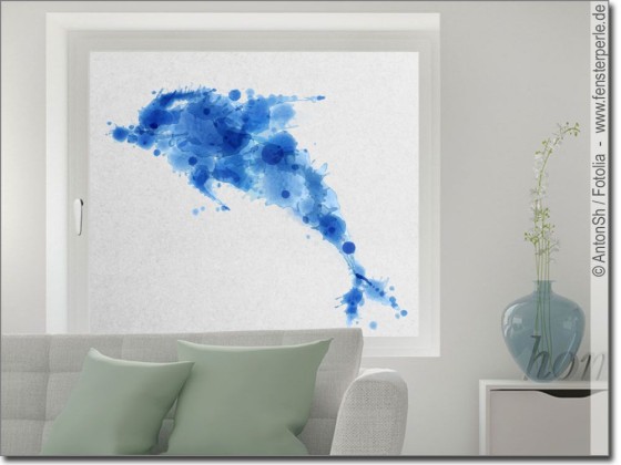 Preview: Sichtschutz Milchglasfolie Delphin