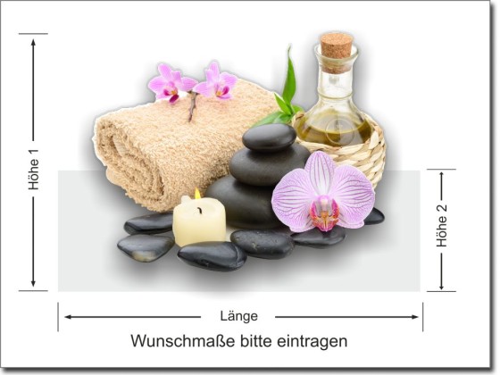 Preview: Milchglasfolie Spa Steine mit Orchidee
