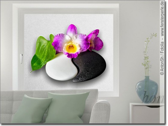 Preview: Milchglasfolie Wellness Yin und Yang