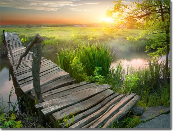 Preview: Glasdruck Alte Holzbrücke