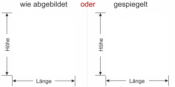 Folie als Sichtschutz für Fenster Welle - Ansicht Ausrichtung und Farbauswahl