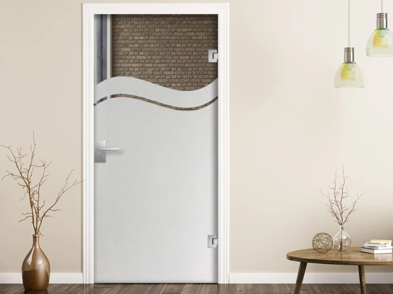 Folie als Sichtschutz Welle auf Zimmertür