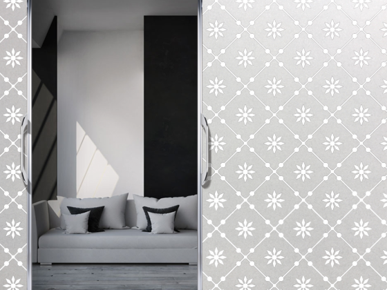 Preview: Sichtschutzfolie Musselin Optik 10 | Druck Wunschfarbe