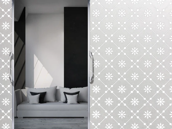 Sichtschutzfolie Musselin Optik 10 | Druck Wunschfarbe