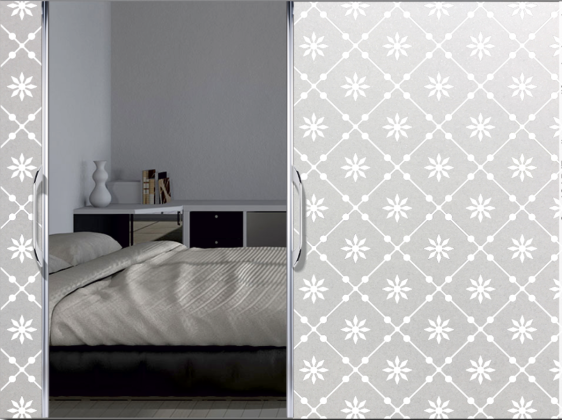 Preview: Sichtschutzfolie Musselin Optik 10 | Druck Wunschfarbe