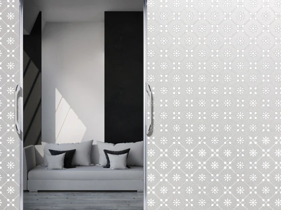 Sichtschutzfolie Musselin Optik 5 | Druck Wunschfarbe