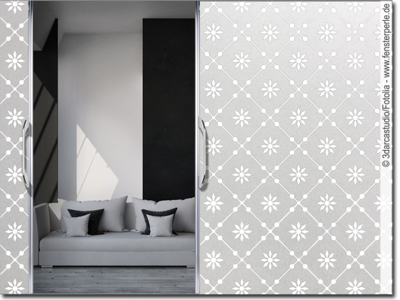 Preview: Blickdichte Milchglasfolie Musselin Optik 10 cm - bedruckt