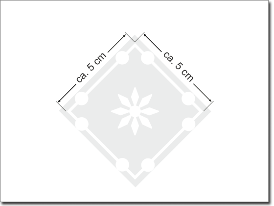 Preview: Blickdichte Milchglasfolie Musselin Optik 5 cm - bedruckt