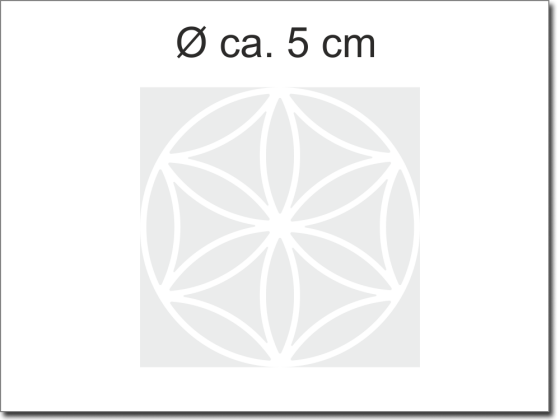 Preview: Fensterfolie Musselin Blume des Lebens 5 cm - bedruckt