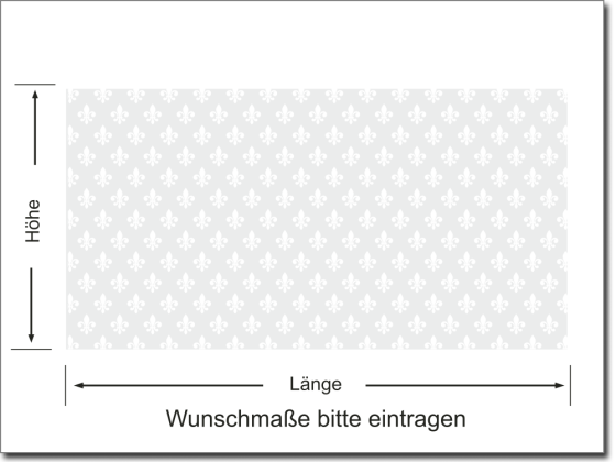 Preview: Blickdichte Milchglasfolie Musselinglas Französische Lilie - bedruckt