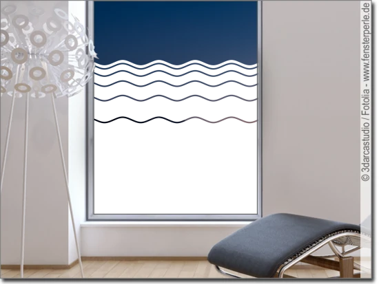 Blickschutz für Glastür mit Wellen