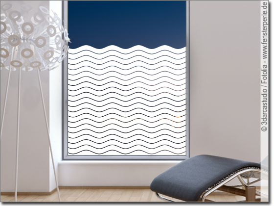 Preview: Blickschutzfolie Glastür Wellen 5/0,5 cm Preview: Blickschutzfolie Glastür Wellen 5/0,5 cm