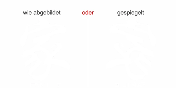 Fensteraufkleber mit chinesischem Zeichen Familie - Ansicht Ausrichtung mit Farbauswahl