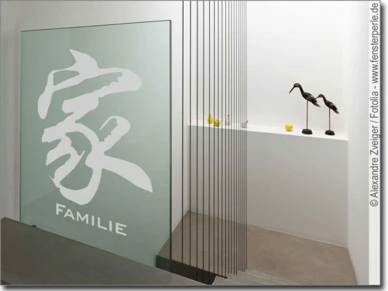 Fensteraufkleber mit chinesischem Zeichen Familie