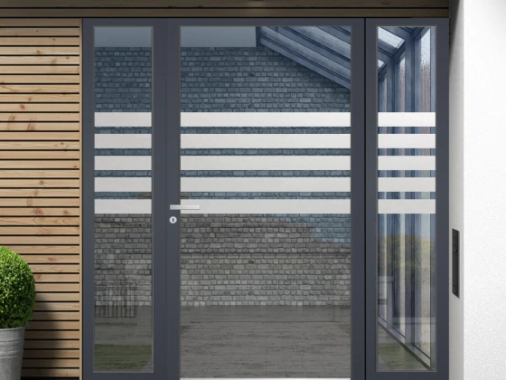 Durchlaufschutz für Glas mit fünf Bändern