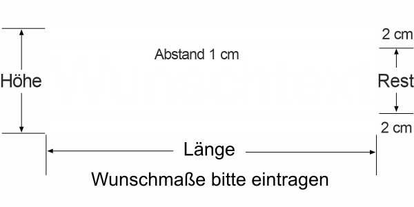 Preview: Durchlaufschutz für Glas mit Streifendesign und Wunschtext