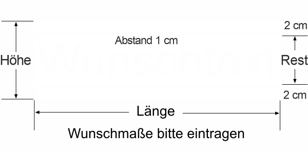 Durchlaufschutz für Glas mit Streifendesign und Wunschtext - Ansicht Farbauswahl