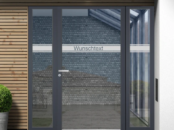 Durchlaufschutz für Glas mit Streifendesign und Wunschtext