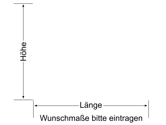 Preview: Eigenes Logo als Sichtschutzfolie - Ansicht Beispielbild mit Farbauswahl