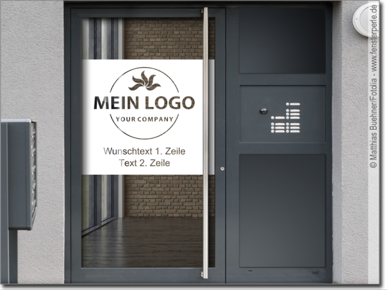 Preview: Eigenes Logo als Sichtschutzfolie mit Wunschtext