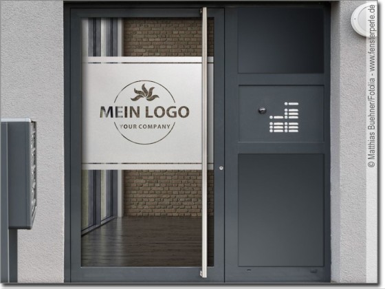 Preview: Eigenes Logo als Sichtschutzfolie mit zwei Streifen Preview: Eigenes Logo als Sichtschutzfolie mit zwei Streifen