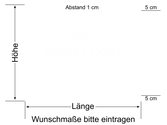 Preview: Eigenes Logo als Sichtschutzfolie mit zwei Streifen - Ansicht Beispielbild mit Farbauswahl