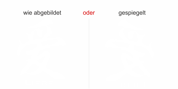 Preview: Fensteraufkleber chinesisches Zeichen Liebe - Ansicht Farbauswahl