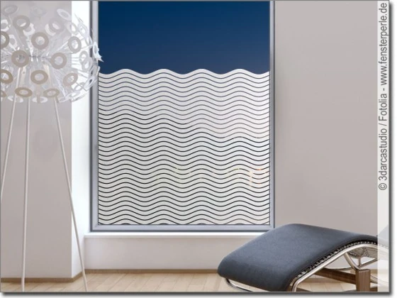 Fenster Blickschutz mit Wellen 3/0,5 cm