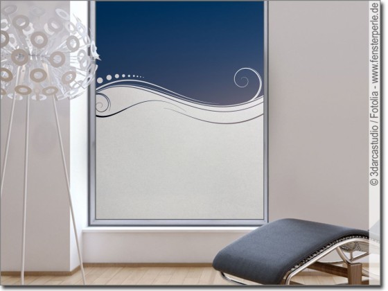 Preview: Fenster Milchglasfolie Wellen Ornament Preview: Fenster Milchglasfolie Wellen Ornament