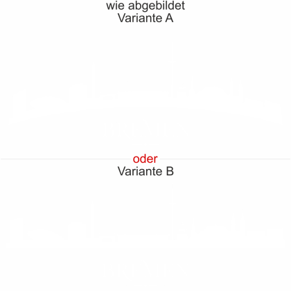 Fensteraufkleber Bremen - Ansicht Ausrichtung mit Farbauswahl und Variante