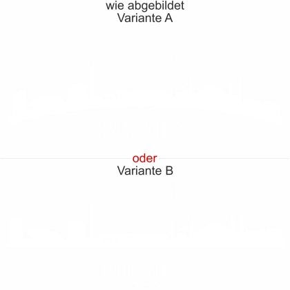 Fensteraufkleber Bremen - Ansicht Ausrichtung mit Farbauswahl und Variante