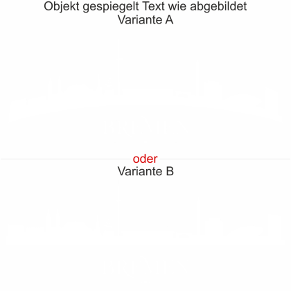 Fensteraufkleber Bremen - Ansicht Ausrichtung mit Farbauswahl und Variante