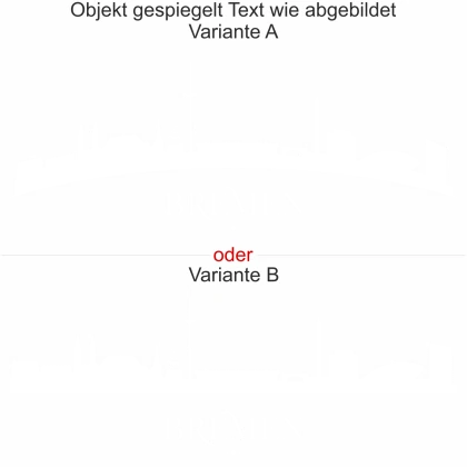 Fensteraufkleber Bremen - Ansicht Ausrichtung mit Farbauswahl und Variante