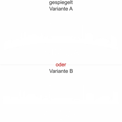 Fensteraufkleber Bremen - Ansicht Ausrichtung mit Farbauswahl und Variante