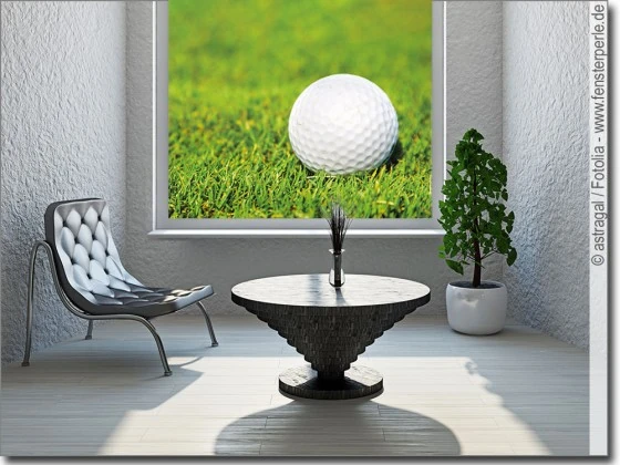 selbstklebendes Fensterbild mit Golf Motiv
