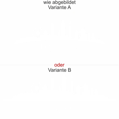 Glasfolien Aufkleber London Skyline - Ansicht Ausrichtung mit Farbauswahl und Variante