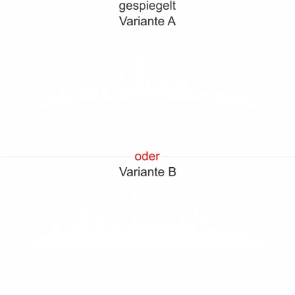 Glasfolien Aufkleber London Skyline - Ansicht Ausrichtung mit Farbauswahl und Variante