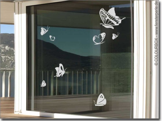 Glastattoo Aufkleber Schmetterlinge für Schlafzimmer