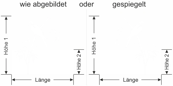 Fensterfolie Bambushalm mit Vogel - Ansicht Ausrichtung mit Farbauswahl und Anleitung zur Größenberechnung - Vorschlag 1