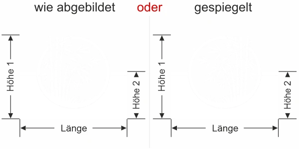 Fensterfolie Bambuspflanze im Kreis - Ansicht Ausrichtung mit Farbauswahl und Anleitung zur Größenberechnung - Vorschlag 1