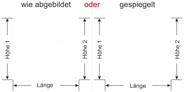 Fensterfolie Bambuspflanze im Kreis -  Ansicht Ausrichtung mit Farbauswahl und Anleitung zur Größenberechnung - Vorschlag 2