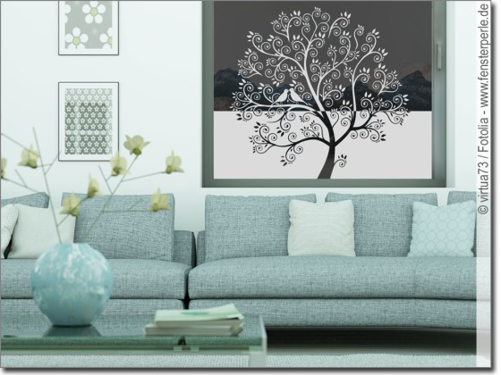 Preview: Fensterfolie Fantasie Baum und Vögel Preview: Fensterfolie Fantasie Baum und Vögel