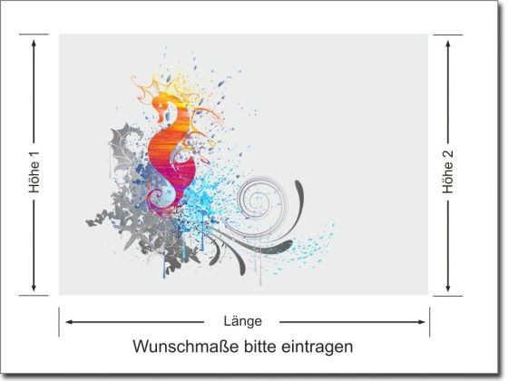 Preview: Sichtschutz Milchglasfolie Seepferdchen