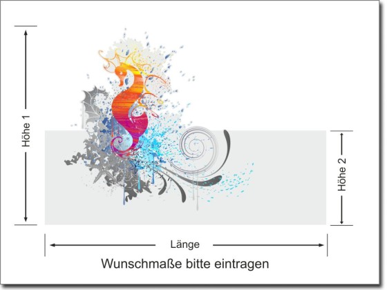 Preview: Sichtschutz Milchglasfolie Seepferdchen