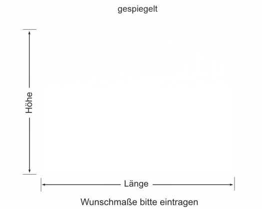 Preview: Fensterfolie Berglandschaft mit Tannen