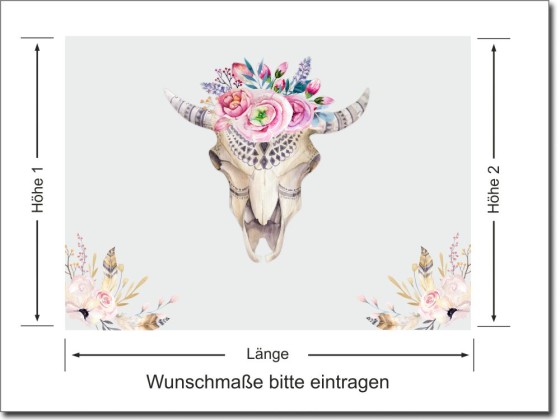 Preview: Bedruckte Fensterfolie Dekorativer Tierschädel