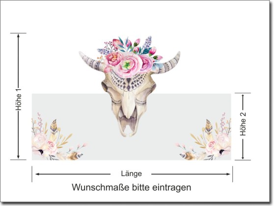 Preview: Bedruckte Fensterfolie Dekorativer Tierschädel
