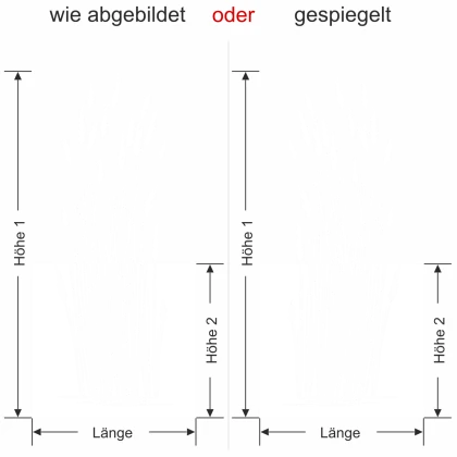 Fensterfolie Elegantes Gräsermeer - Ansicht Ausrichtung mit Farbauswahl und Anleitung zur Größenberechnung - Vorschlag 1