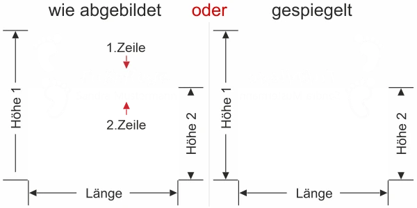 Fußpflege Schaufenster - Ansicht Ausrichtung mit Farbauswahl Vorschlag 1